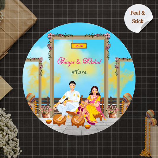 Yellow Premium Haldi Wedding Sticker