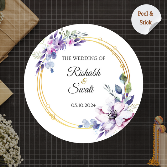 Chic Watercolor Flower Wedding Sticker Set