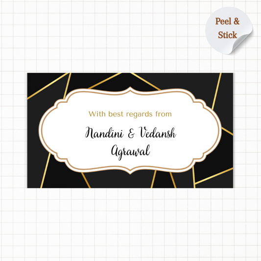 Premium Black Golden Personalised Gift Sticker