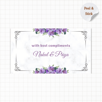 Purple and White Floral Personalised Gift Sticker