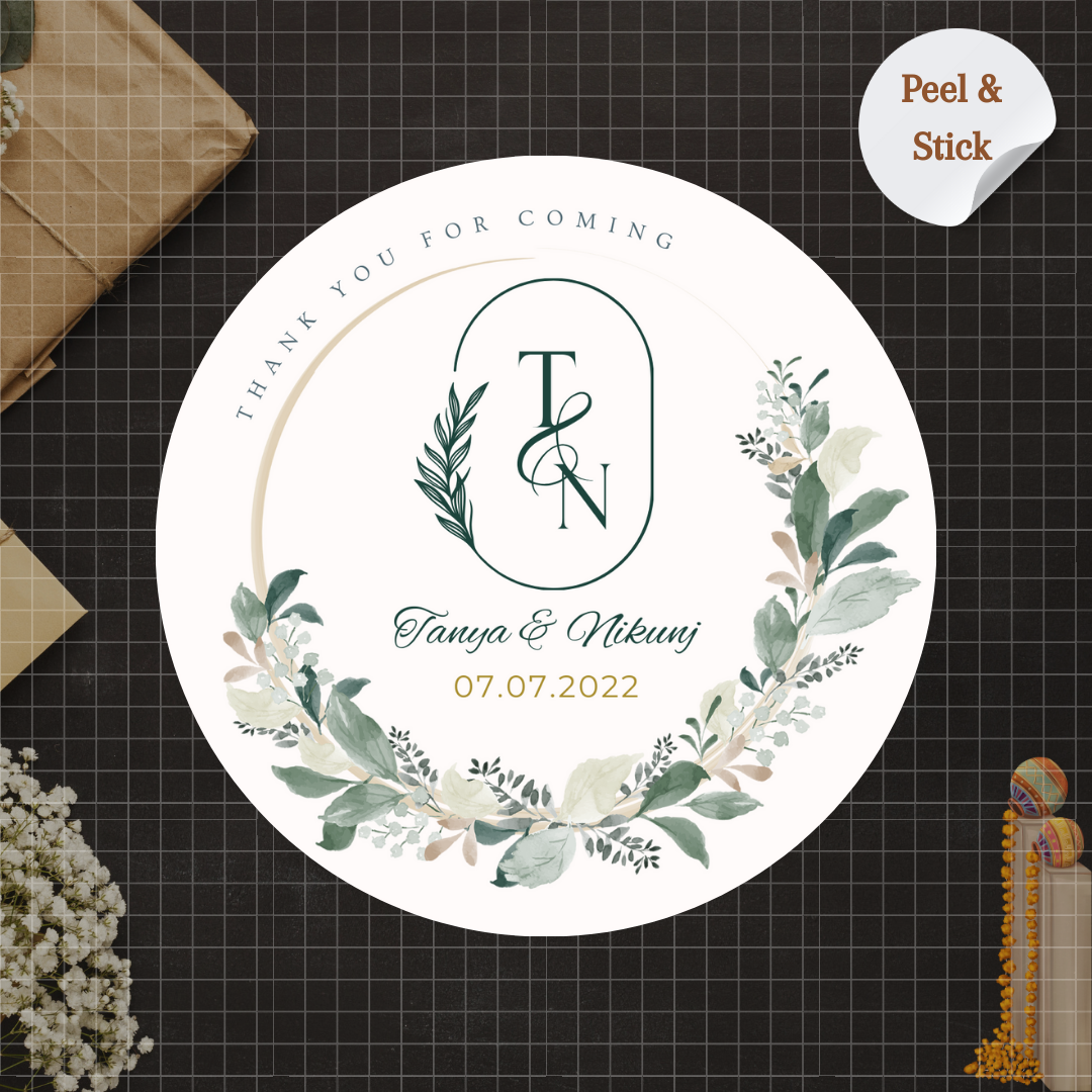 Greenery Elegance Wedding Sticker