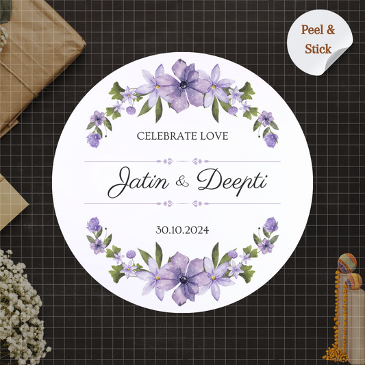 Blooming Love Floral Wedding Sticker