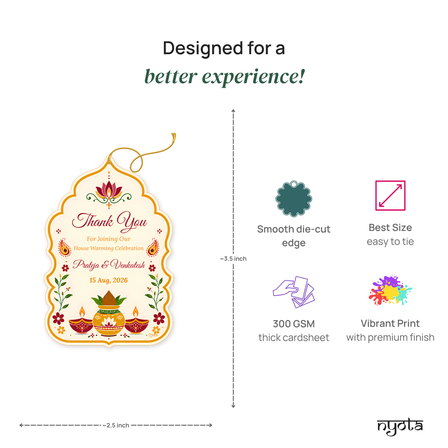 NYOTA House Warming Grah Pravesh Gift Tags