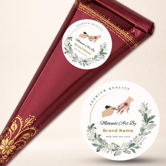 Custom Mehendi Cone Stickers for Mehendi Artist
