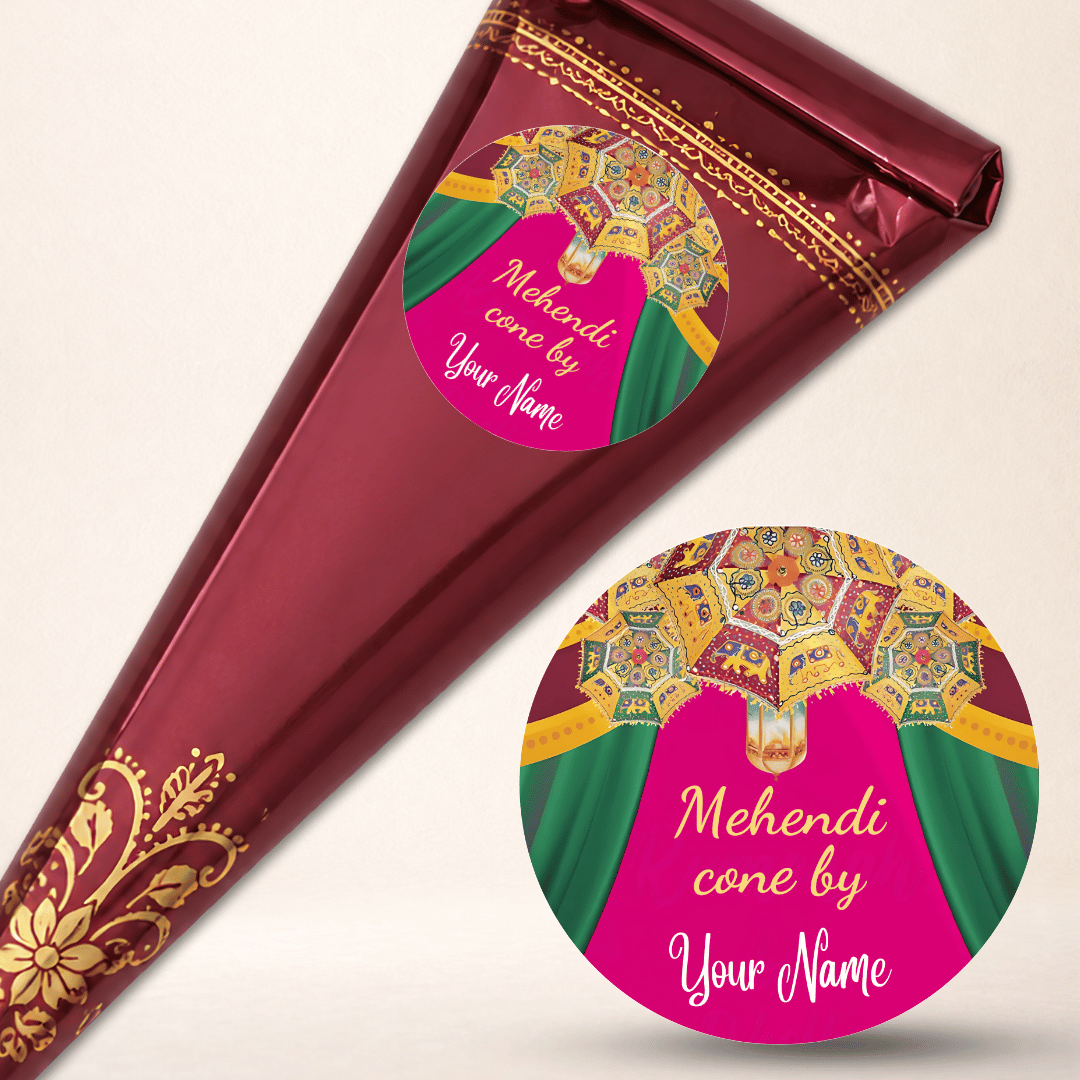Personalized Mehendi Cone Stickers for Mehendi Artist | Custom Mehndi Cone Labels