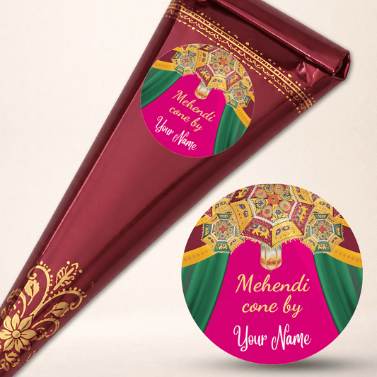 Personalized Mehendi Cone Stickers for Mehendi Artist | Custom Mehndi Cone Labels