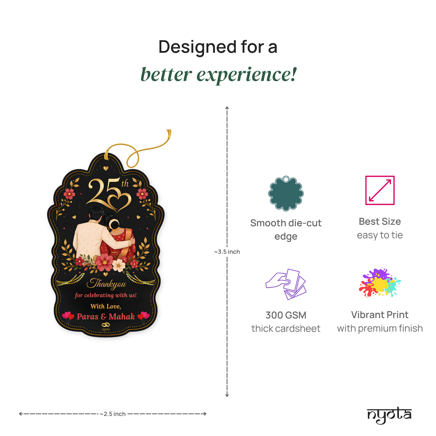 NYOTA 25th Anniversary Thank You Gift Tags