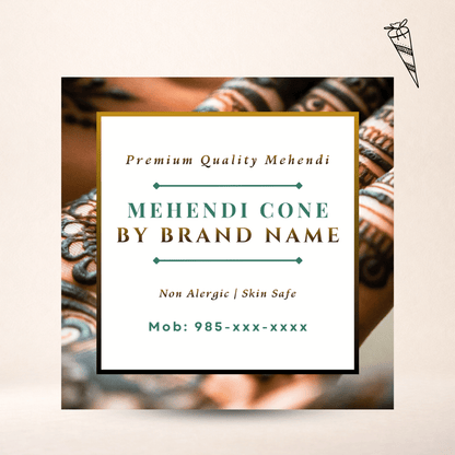 Mehndi Cone Sticker Printing Online | Square Shape
