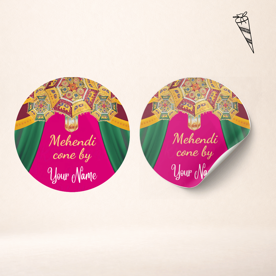 Personalized Mehendi Cone Stickers for Mehendi Artist | Custom Mehndi Cone Labels