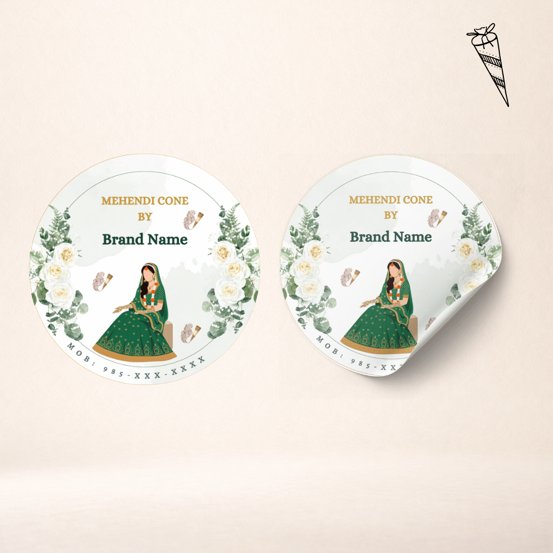 Bridal Mehndi Cone Sticker Printing Online