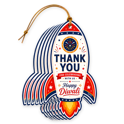 NYOTA Diwali Rocket Gift Tags with Golden Thread