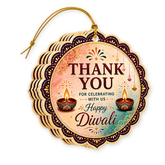 NYOTA Diwali Mandala Gift Tags with Golden Thread