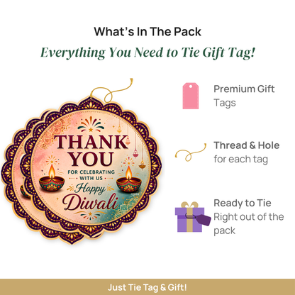 NYOTA Diwali Mandala Gift Tags with Golden Thread