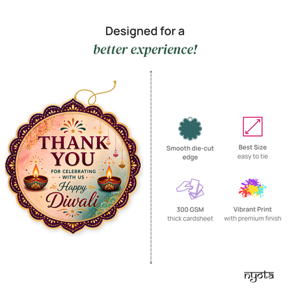 NYOTA Diwali Mandala Gift Tags with Golden Thread