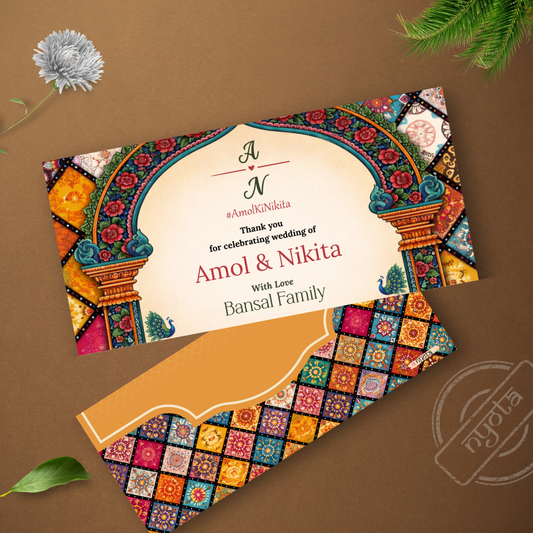 Customised Wedding Shagun Envelope - Royal Mandap