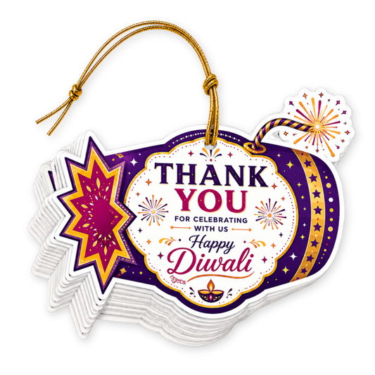 NYOTA Diwali Starburst Gift Tags with Golden Thread