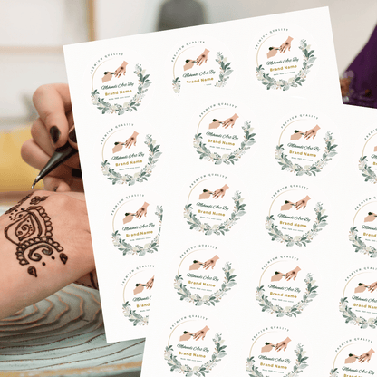 Custom Mehendi Cone Stickers for Mehendi Artist