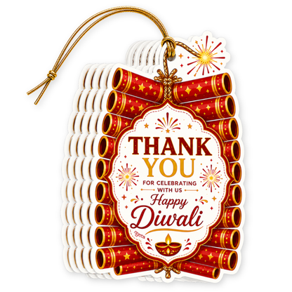 NYOTA Diwali Firecracker Gift Tags Golden Thread