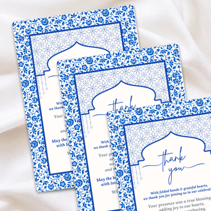 Elegant Royal Blue Thank You Card