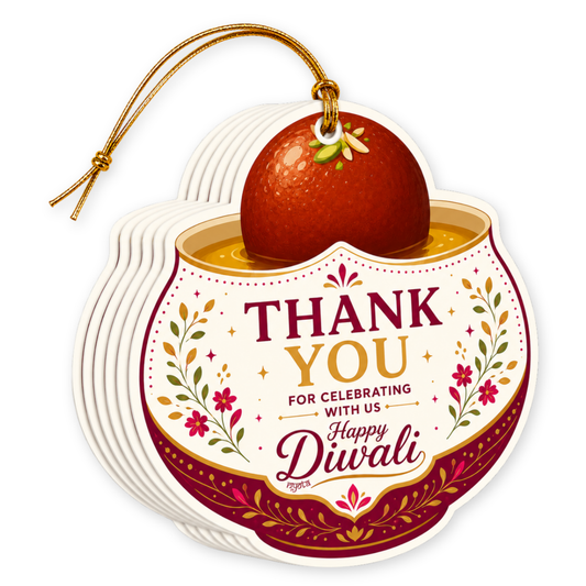 NYOTA Diwali Sweet Gulab Jamun Gift Tags Golden Thread