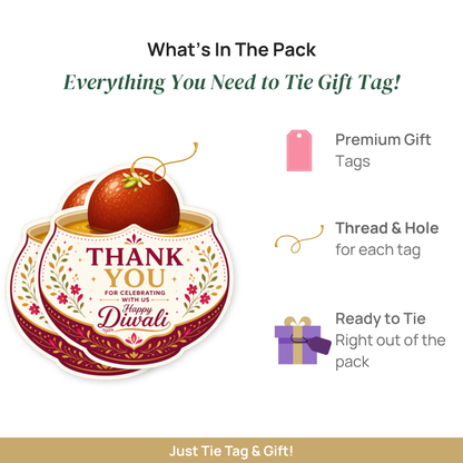 NYOTA Diwali Sweet Gulab Jamun Gift Tags Golden Thread