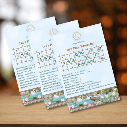 Pichwai Theme Wedding Fun Tambola Ticket Customised