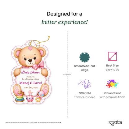 NYOTA Baby Shower Teddy Bear Gift Tags