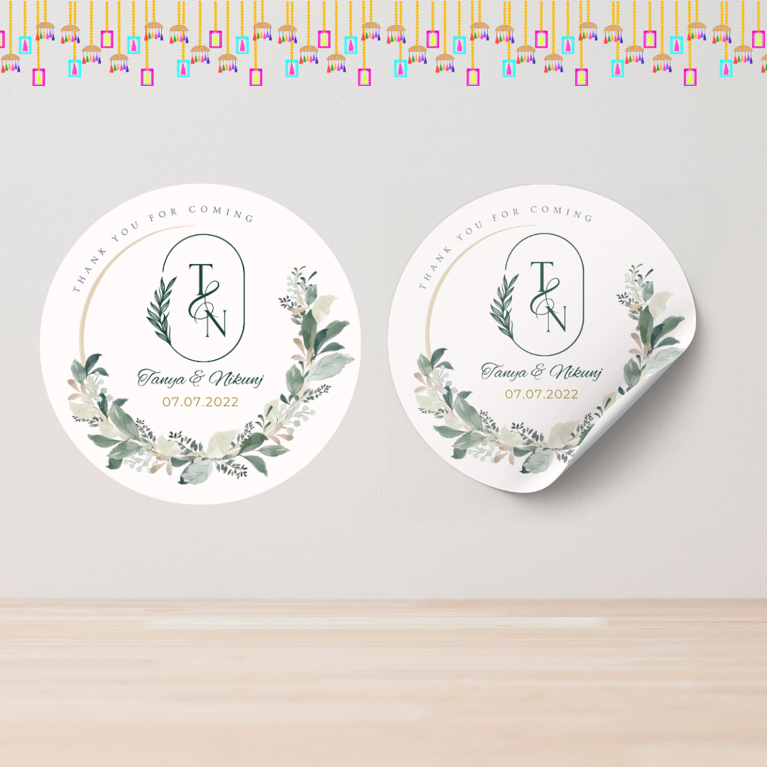 Greenery Elegance Wedding Sticker