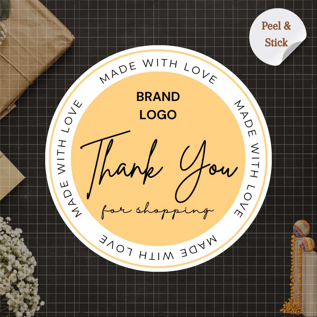 Lemon Yellow Thank you stickers