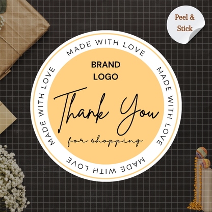 Lemon Yellow Thank you stickers