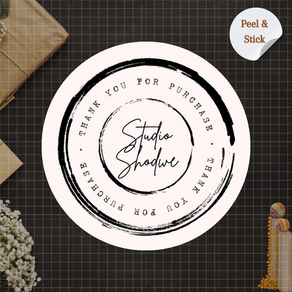 Transparent thank you brand stickers