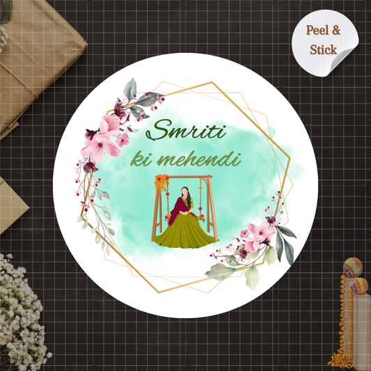 Floral Mehendi Wedding Stickers