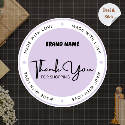 Lavender thank you sticker for business