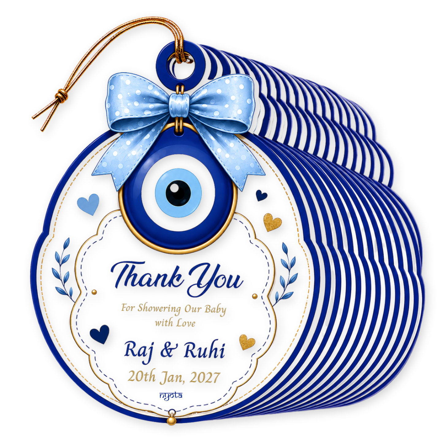 NYOTA Baby Shower Evil Eye Gift Tags