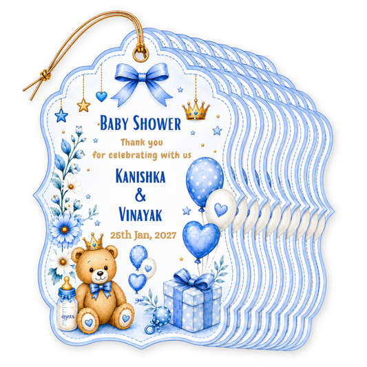 NYOTA Baby Shower Teddy Bear Return Gift Tags