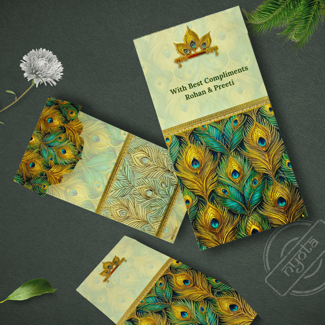 Gold Foil Royal Vertical Shagun Envelope