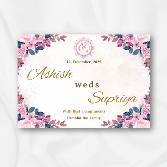 Pink Floral Wedding Car Sticker