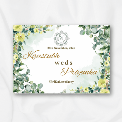 Elegant Green Floral Wedding Car Sticker