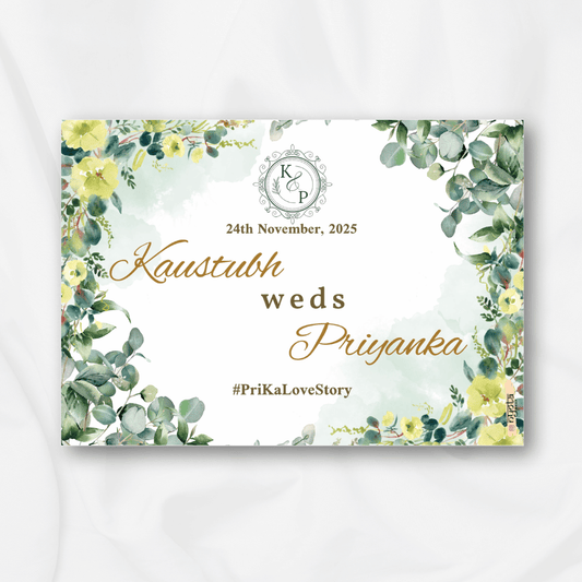 Elegant Green Floral Wedding Car Sticker