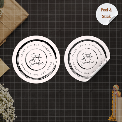 Transparent thank you brand stickers