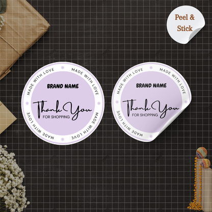 Lavender thank you sticker for business