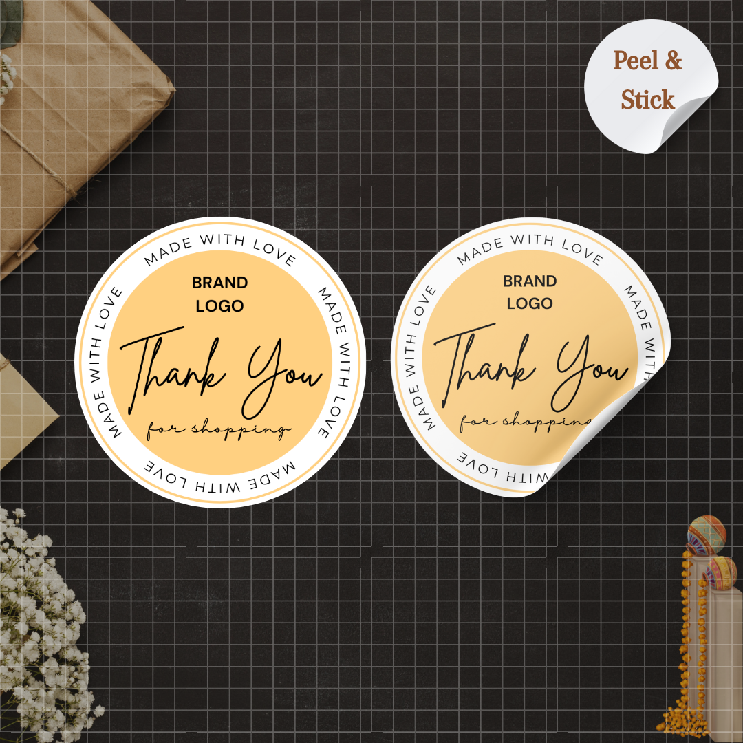 Lemon Yellow Thank you stickers