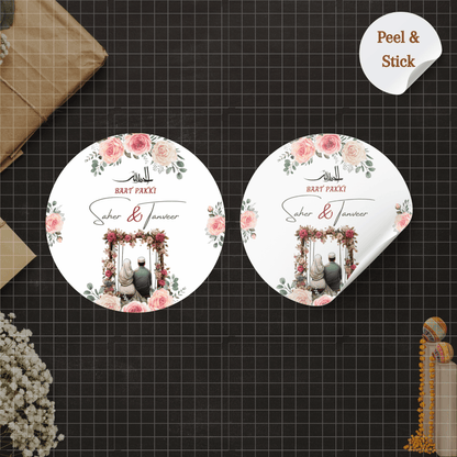 Couple Baat Pakki Sticker - Customized Text for Invites & Gifts