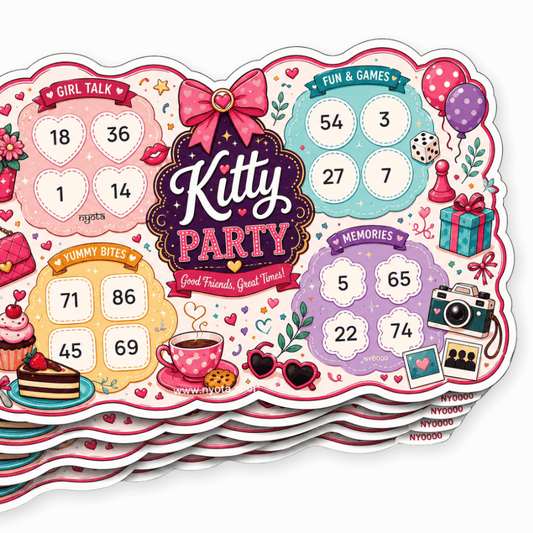 Kitty Party Tambola Tickets – Premium Housie Game Cards for Ladies Kitty Party, Birthday, Bridal Shower, Baby Shower, Office & Family Gatherings