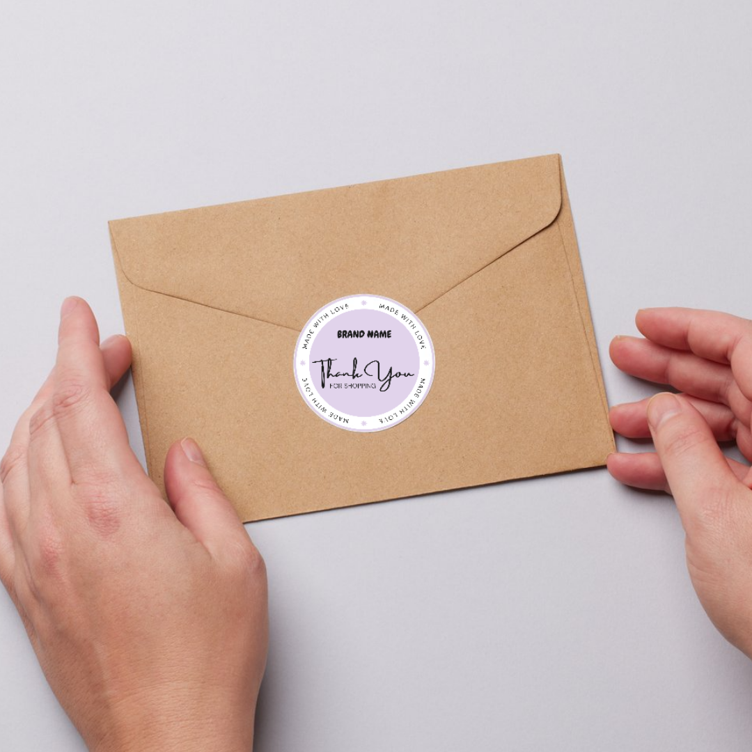 Lavender thank you sticker for business
