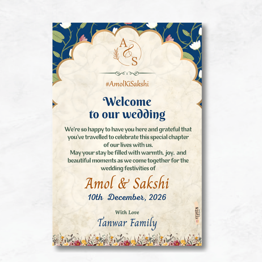 Indian Wedding Royal Guest Welcome Card