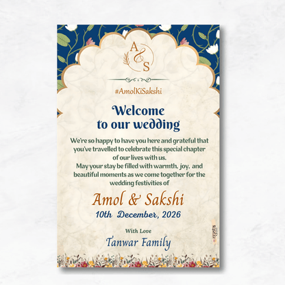 Indian Wedding Royal Guest Welcome Card