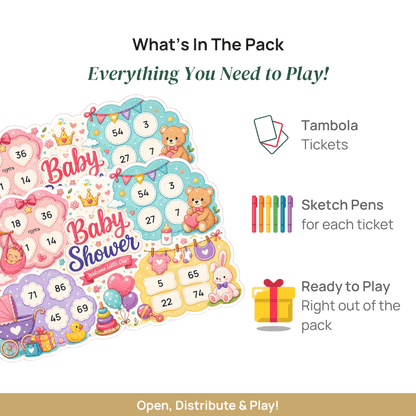 Welcome Little One Baby Shower Tambola Tickets – Premium Housie Game Cards for Baby Shower, Gender Reveal, Baby Sprinkle, Naming Ceremony & Party Games