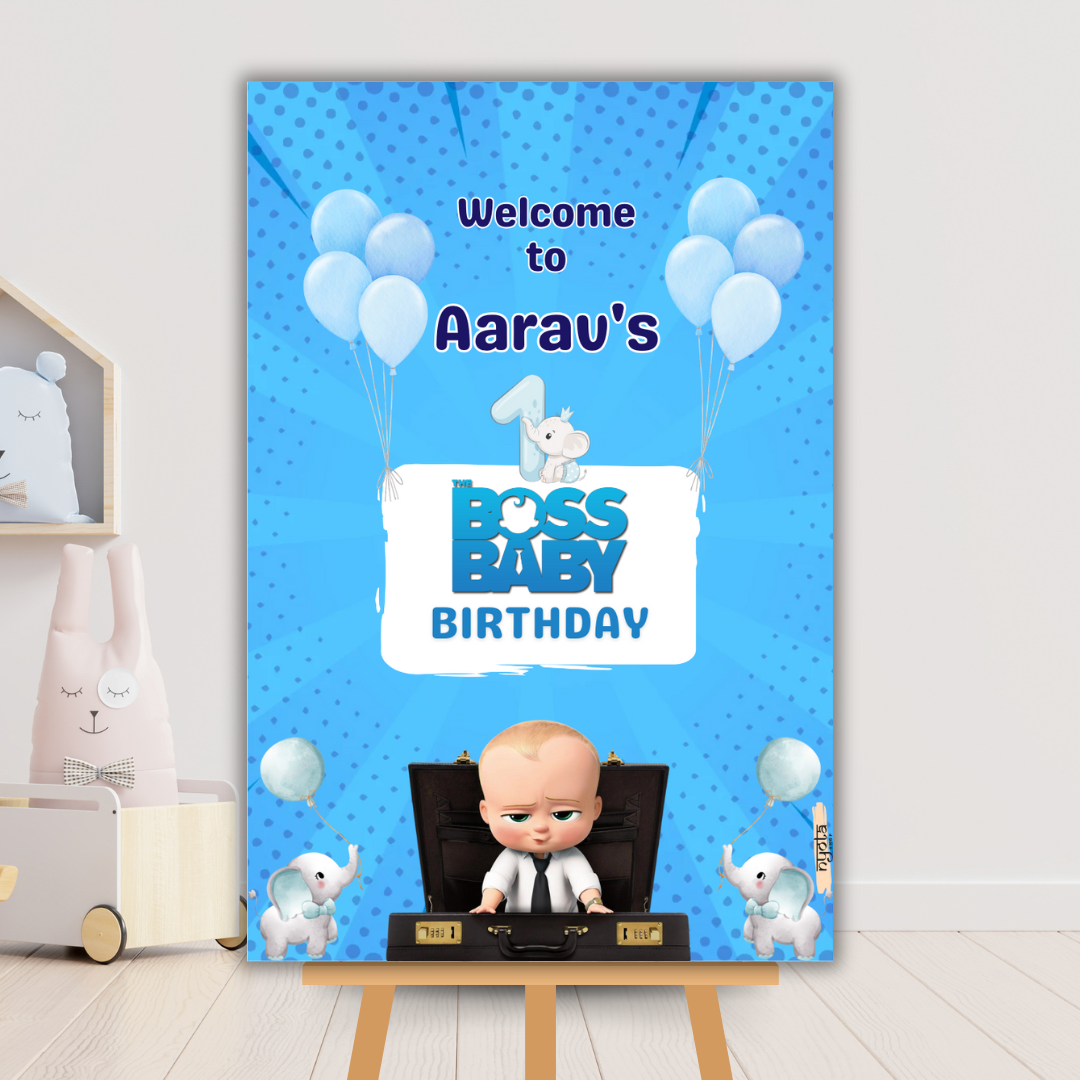 Personalized Kids Baby Boss Welcome Board | Baby's Birthday Welcome Board