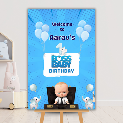 Personalized Kids Baby Boss Welcome Board | Baby's Birthday Welcome Board